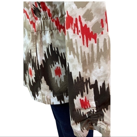 Zenergy By Chico's Beige Brown Orange Zip Jacket - Picture 6 of 9